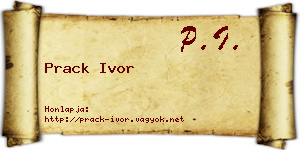 Prack Ivor névjegykártya